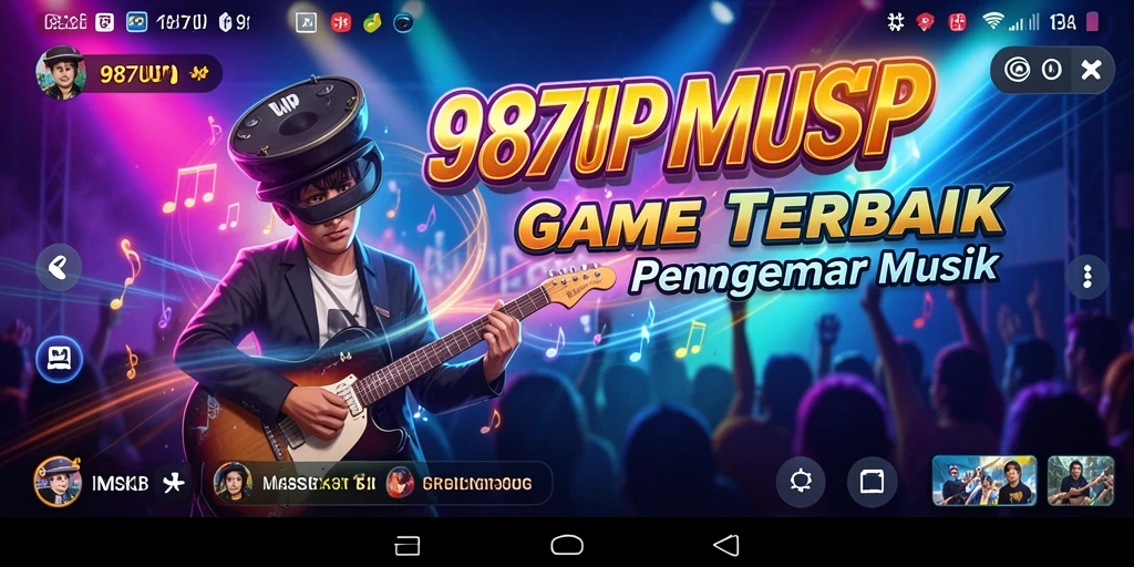 Tangkapan layar permainan 987UP menampilkan antarmuka musik yang interaktif.