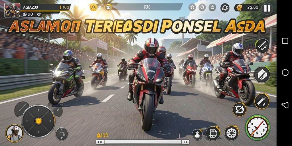 Gameplay seru balapan motor di ASIA200.