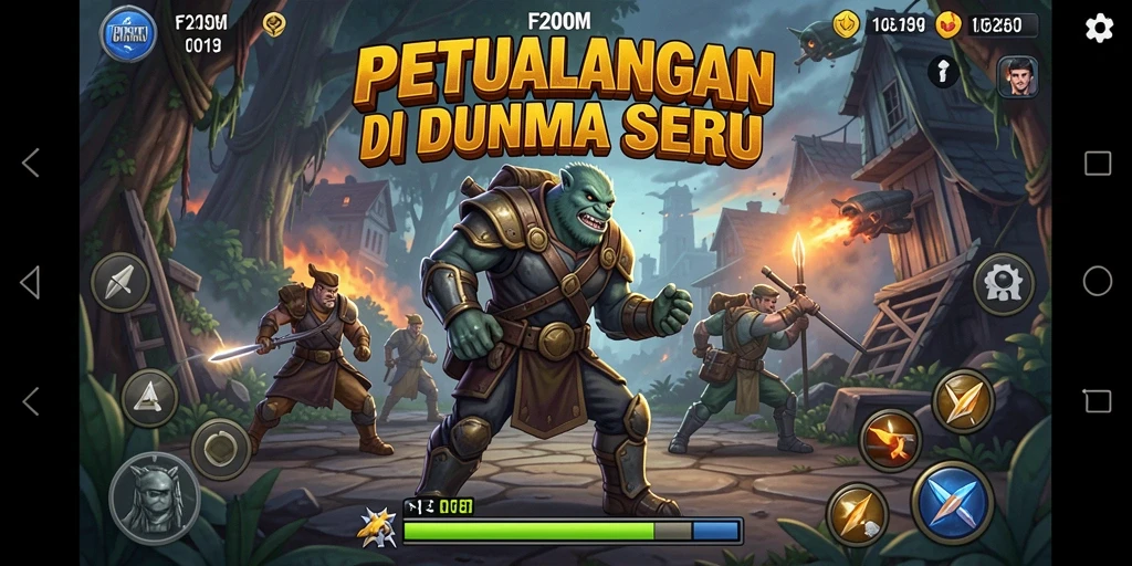 Screenshot dari gameplay F200M yang menampilkan petualangan mendebarkan.