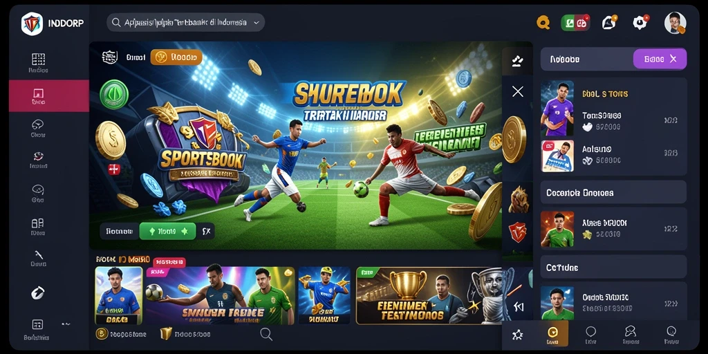 Tampilan gameplay aplikasi INDORP dengan fitur Sportsbook yang menarik.