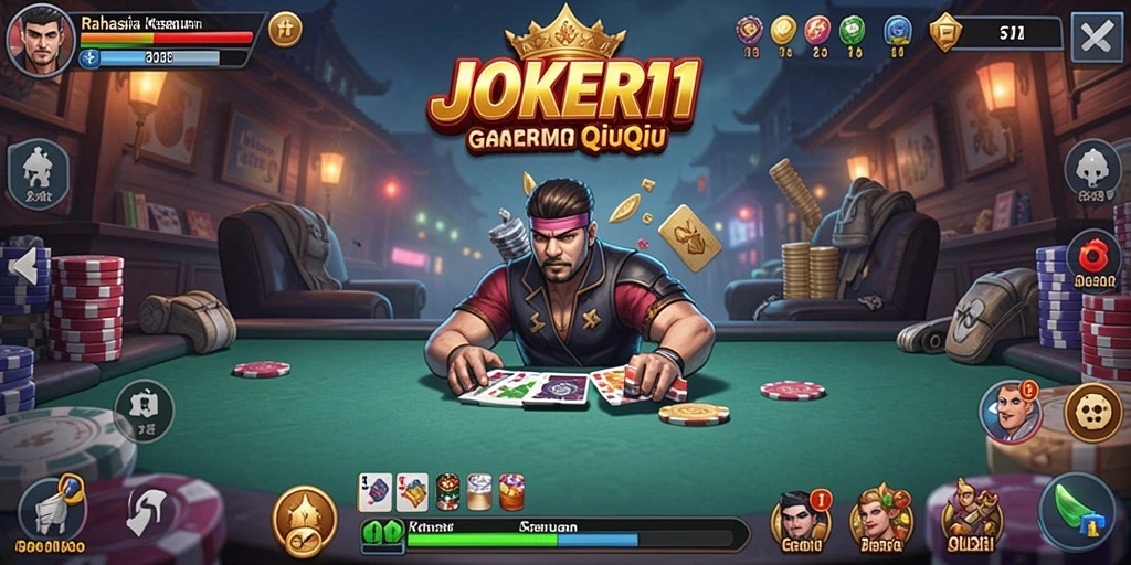 Tampilan menarik dari gameplay QiuQiu di JOKER11.