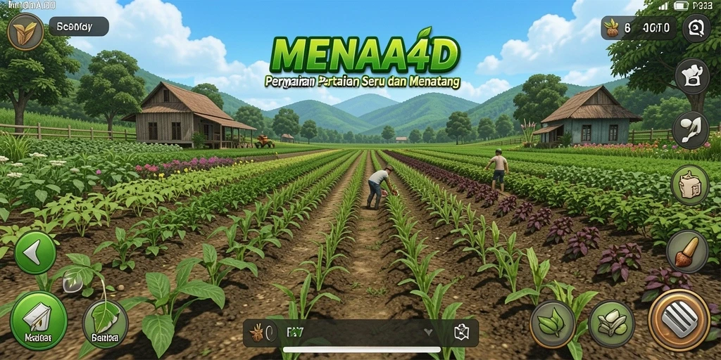 Tampilan menarik dari gameplay Farming di MENARA4D.