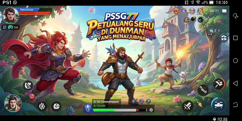 Screenshot utama PSG77 menampilkan petualangan seru di dunia fantasi.