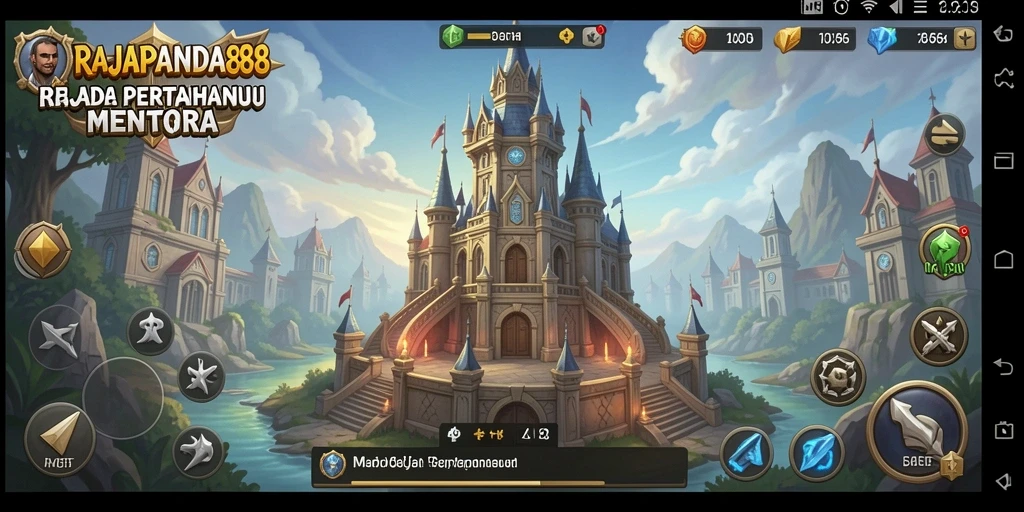 Gameplay seru dari RAJAPANDA88 dalam pertahanan menara.