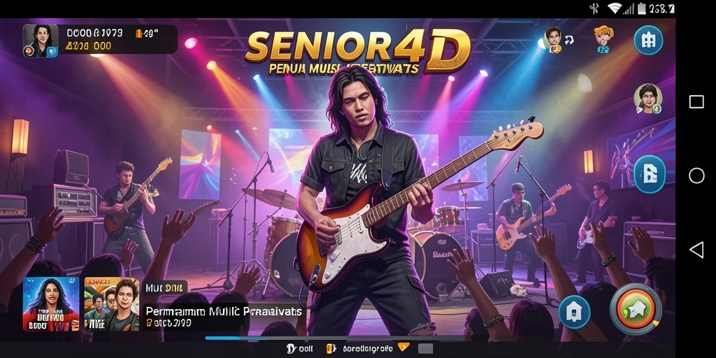 Screenshot gameplay <strong>SENIOR4D</strong> yang menampilkan aksi seru dalam bermain musik.
