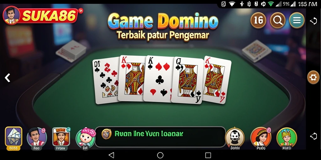 Tampilan gameplay menegangkan di SUKA86 saat bermain Domino.