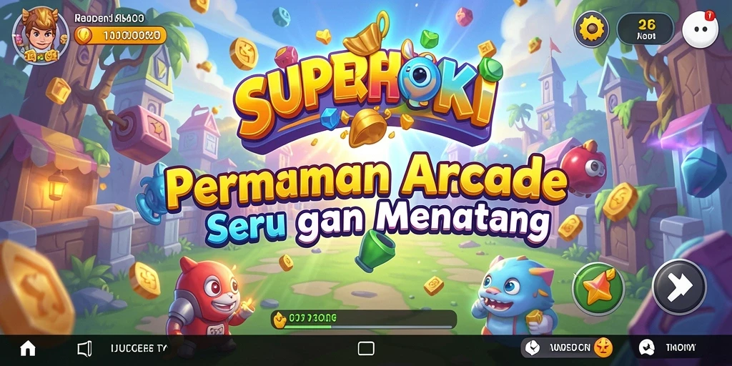 Screenshot utama gameplay SUPERHOKI yang seru dan menantang.