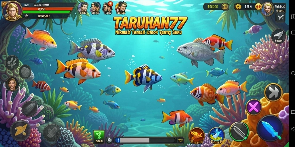 Tampilan seru gameplay Tembak Ikan di TARUHAN77.